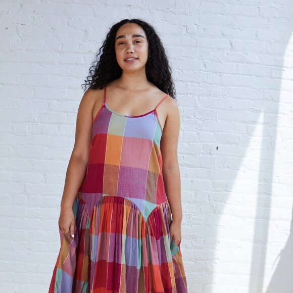 Rujuta Sheth Leila Dress in Picnic Check - Picture 1 of 6